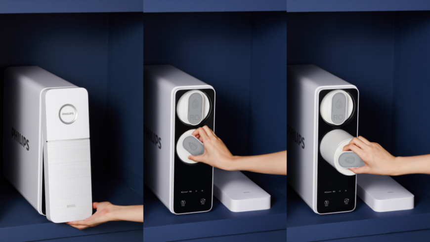 Простая замена картриджей в системе обратного осмоса PHILIPS AUT7006/10